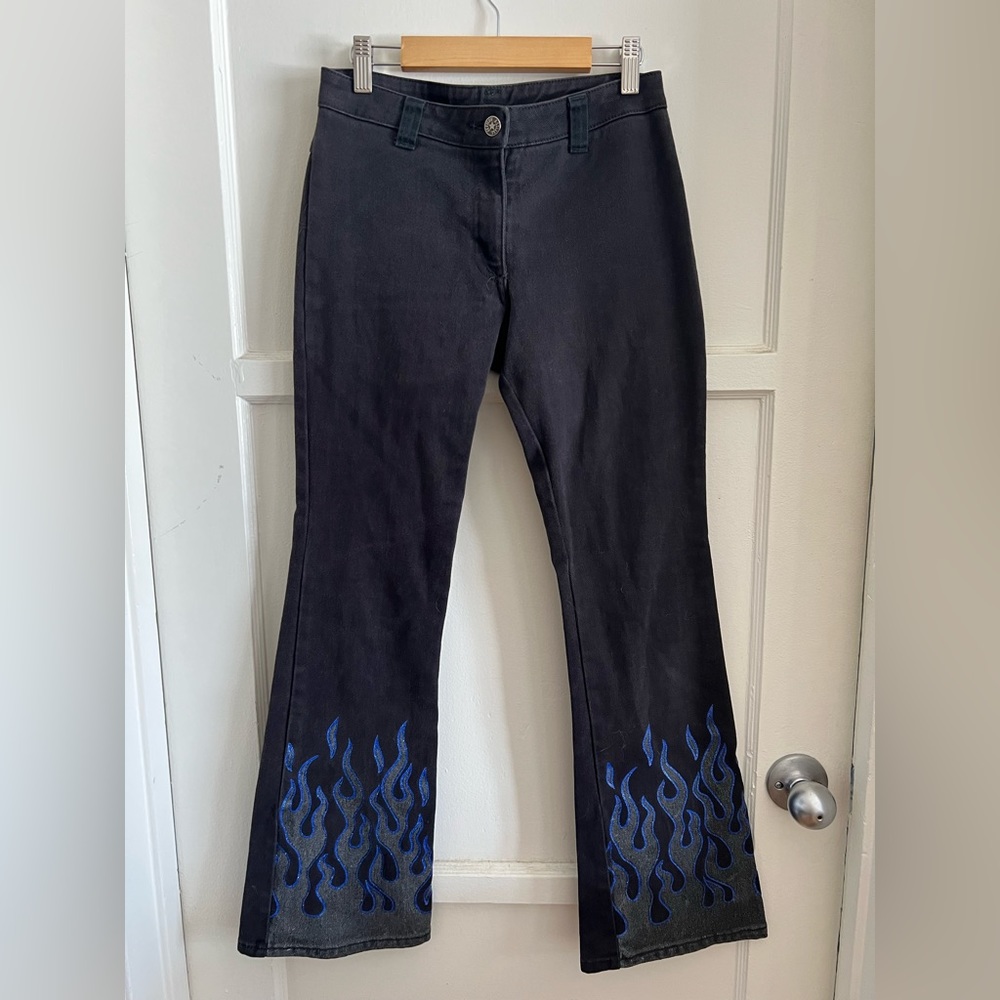 SERIOUS LA Y2K Low-Rise Flame Jeans